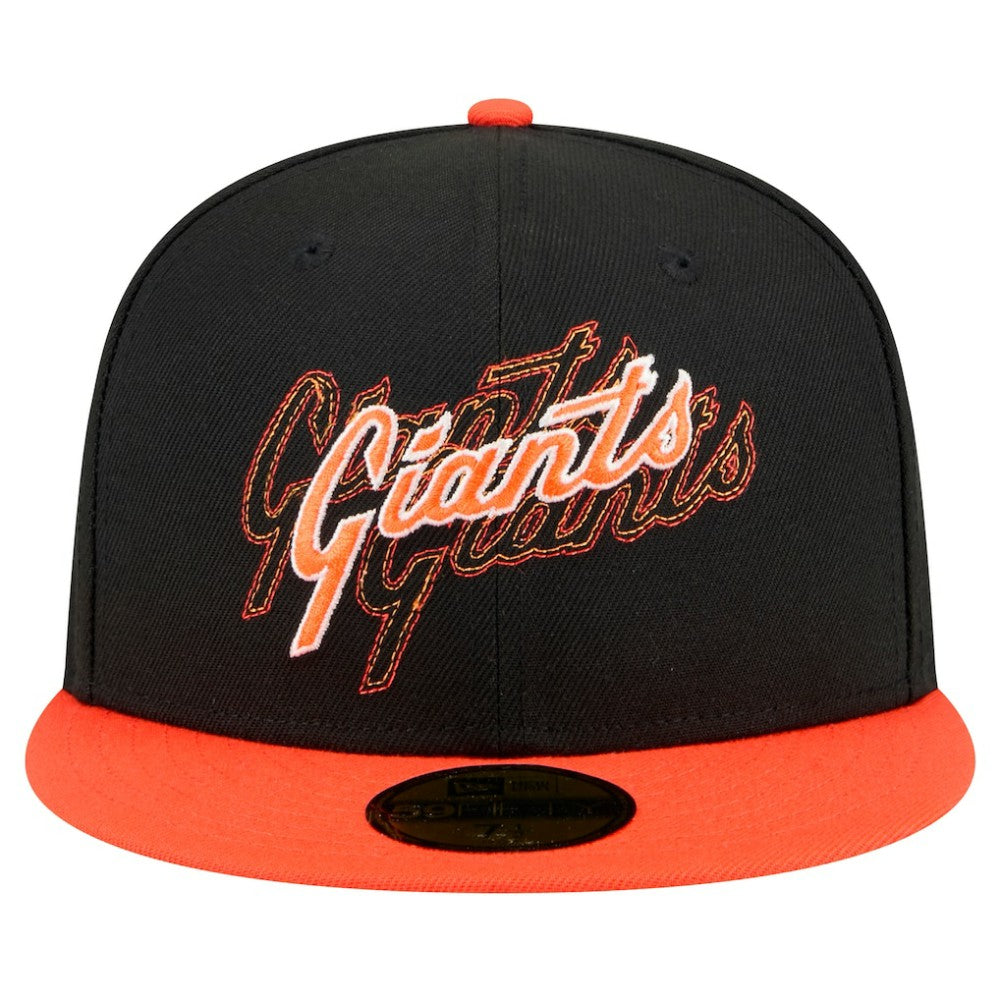 Black San Francisco Giants New Era Shadow Stitch 59FIFTY Fitted Hat