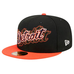 Black Detroit Tigers New Era Shadow Stitch 59FIFTY Fitted Hat