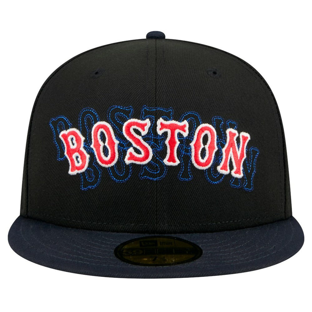 Black Boston Red Sox New Era Shadow Stitch 59FIFTY Fitted Hat