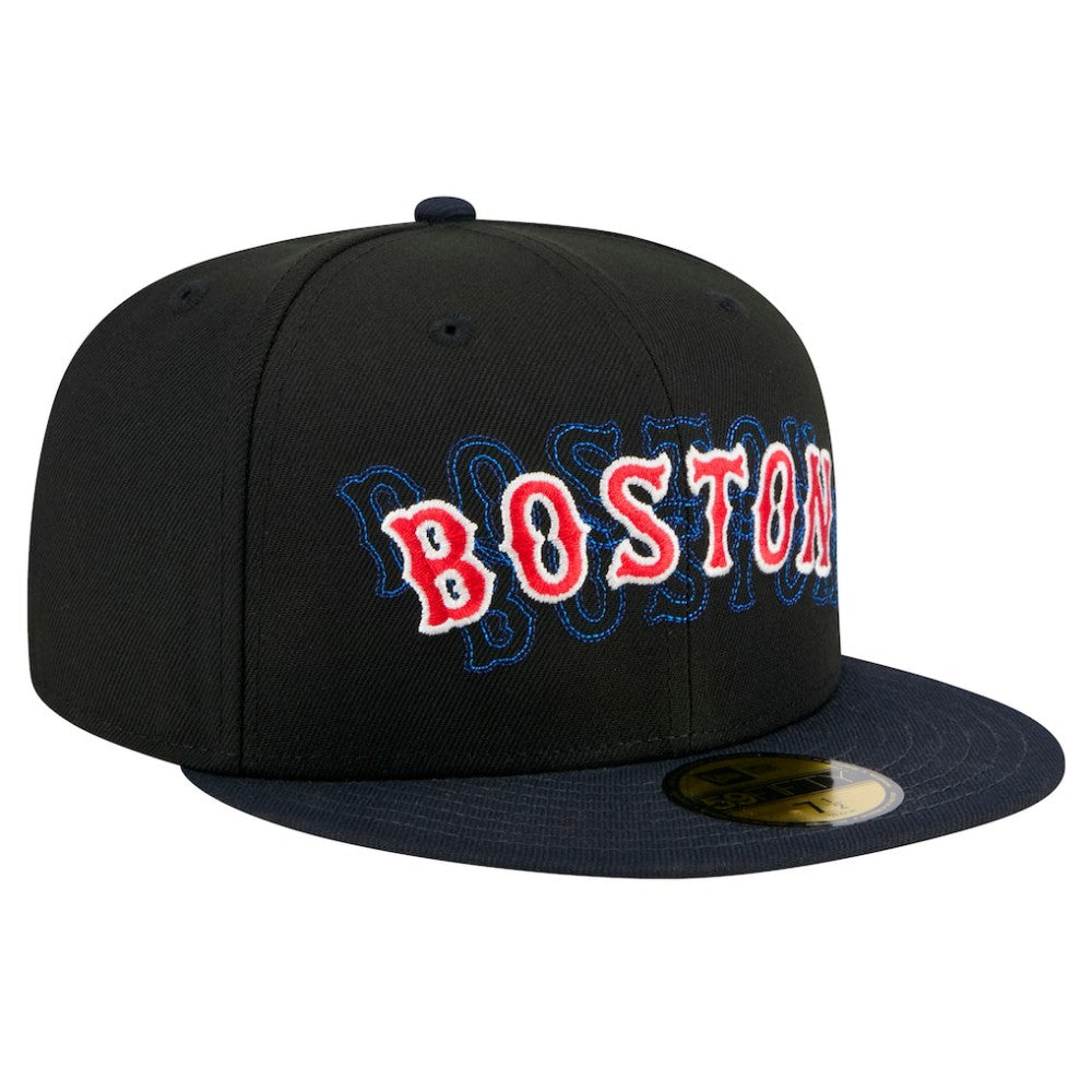 Black Boston Red Sox New Era Shadow Stitch 59FIFTY Fitted Hat