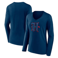 Women's Secondary Logo Long Sleeve V-Neck T-Shirt - Houston Texans T-shirts
