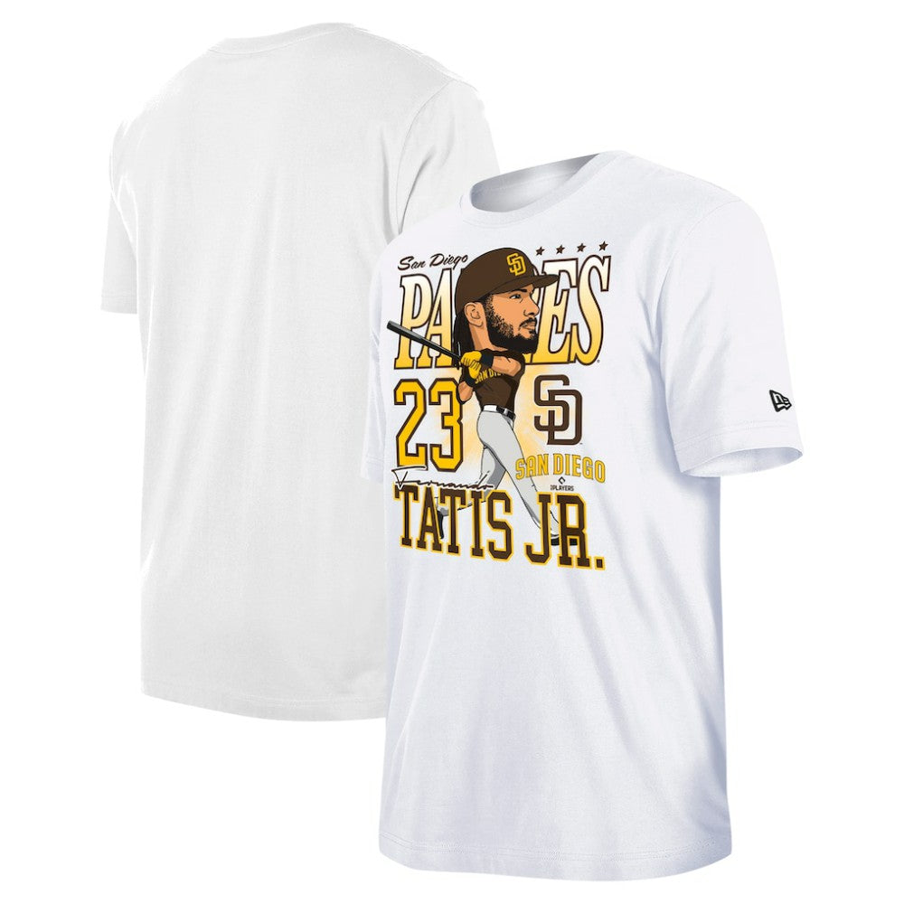 White Fernando Tatis Jr. San Diego Padres New Era Caricature T-Shirt
