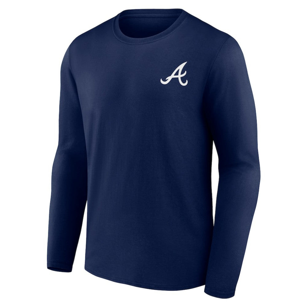 Navy Atlanta Braves Blooper Burger Long Sleeve T-Shirt