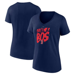 Navy Boston Red Sox Women's Like a BOS V-Neck T-Shirt
