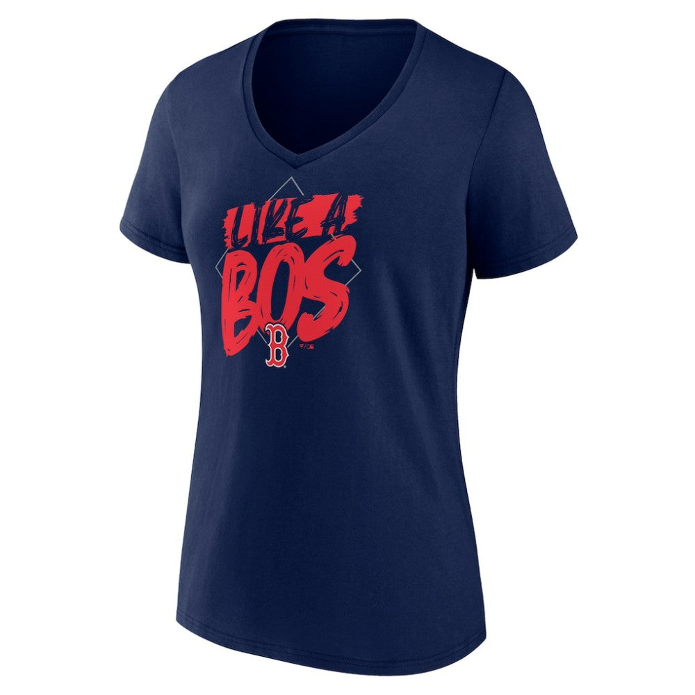 Navy Boston Red Sox Women's Like a BOS V-Neck T-Shirt