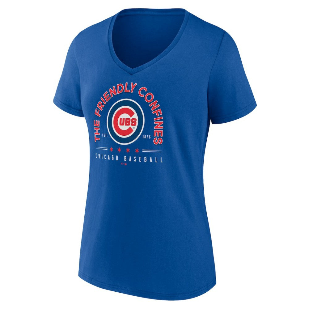 Royal Chicago Cubs Women's Friendly Confines V-Neck T-Shirt