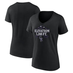 Black Colorado Rockies Women's Elevation V-Neck T-Shirt