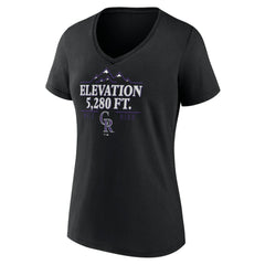 Black Colorado Rockies Women's Elevation V-Neck T-Shirt