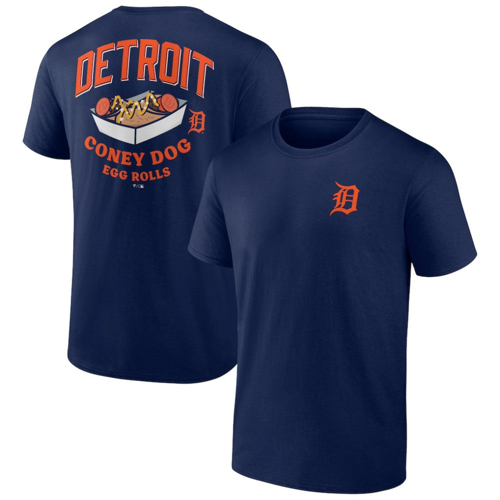 Navy Detroit Tigers Coney Dog Egg Rolls T-Shirt