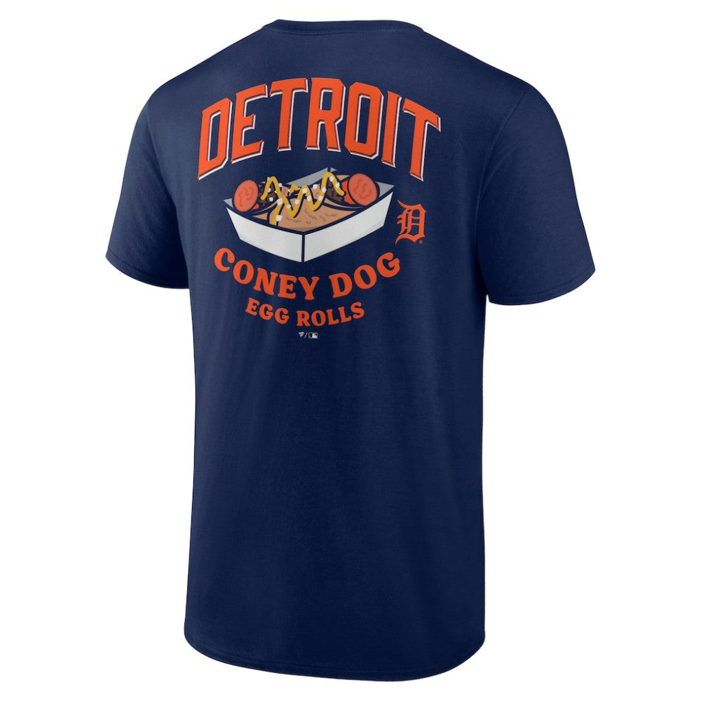 Navy Detroit Tigers Coney Dog Egg Rolls T-Shirt