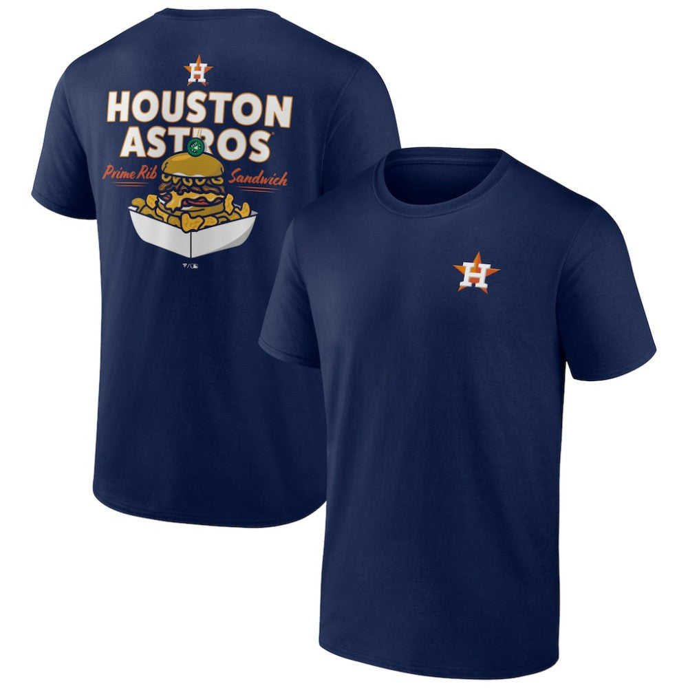 Navy Houston Astros Prime Rib Sandwich T-Shirt
