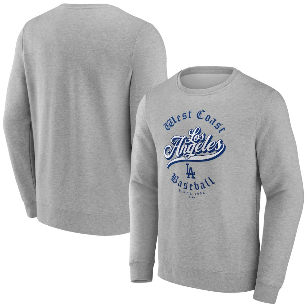 Gray Los Angeles Dodgers West Coast Baseball Pullover Sweatshirt
