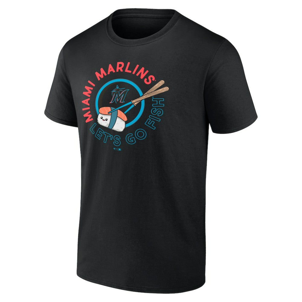 Black Miami Marlins Let's Go Fish T-Shirt