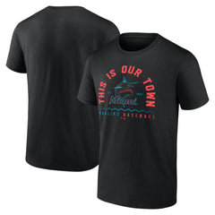 Black Miami Marlins Our Town T-Shirt