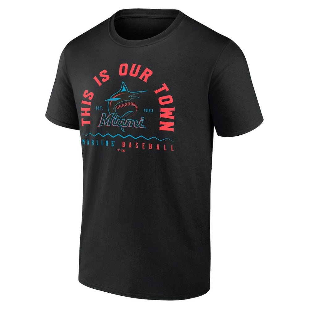 Black Miami Marlins Our Town T-Shirt