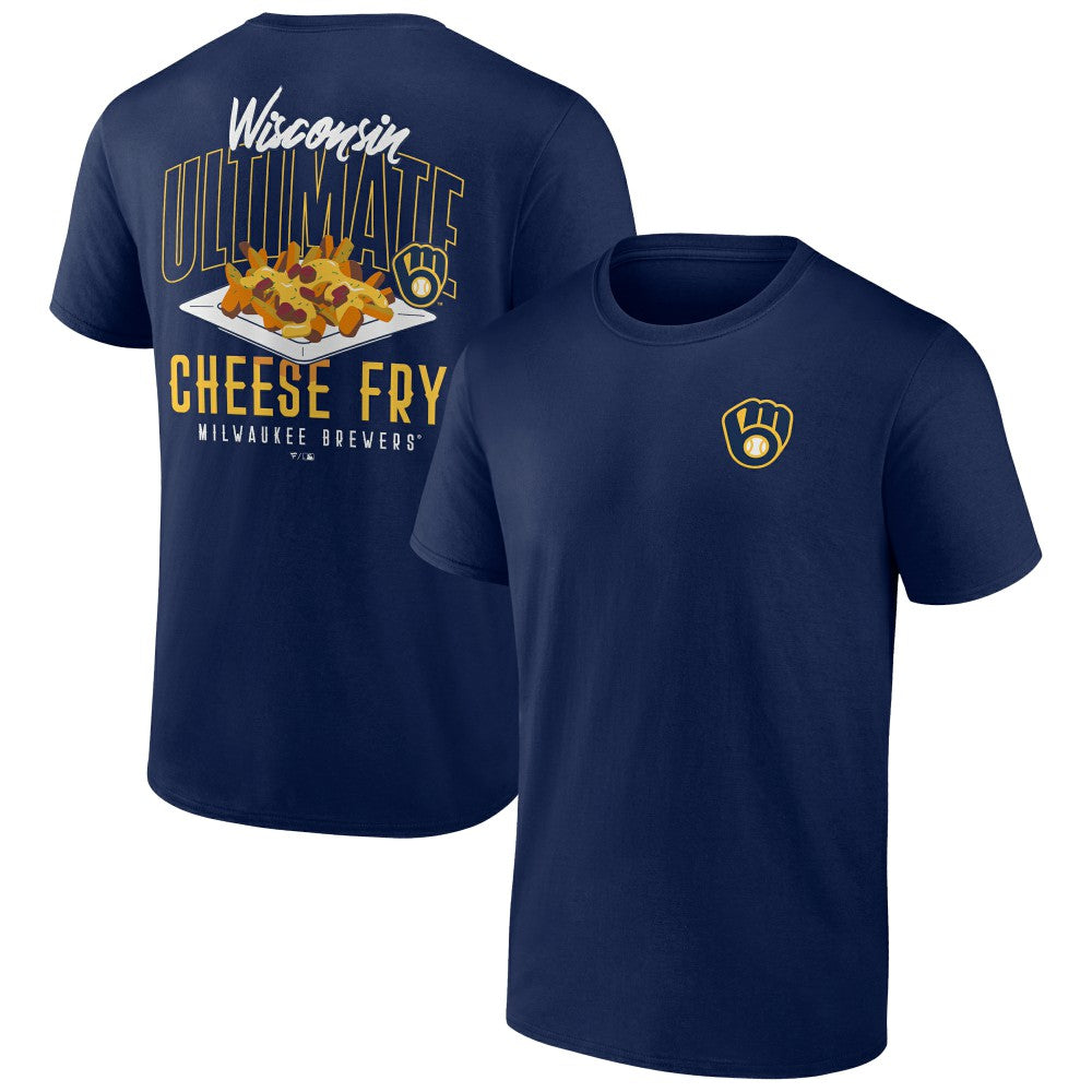 Navy Milwaukee Brewers Cheese Fry T-Shirt