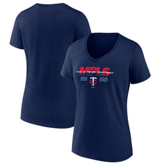 Navy Minnesota Twins Women's Territory V-Neck T-Shirt