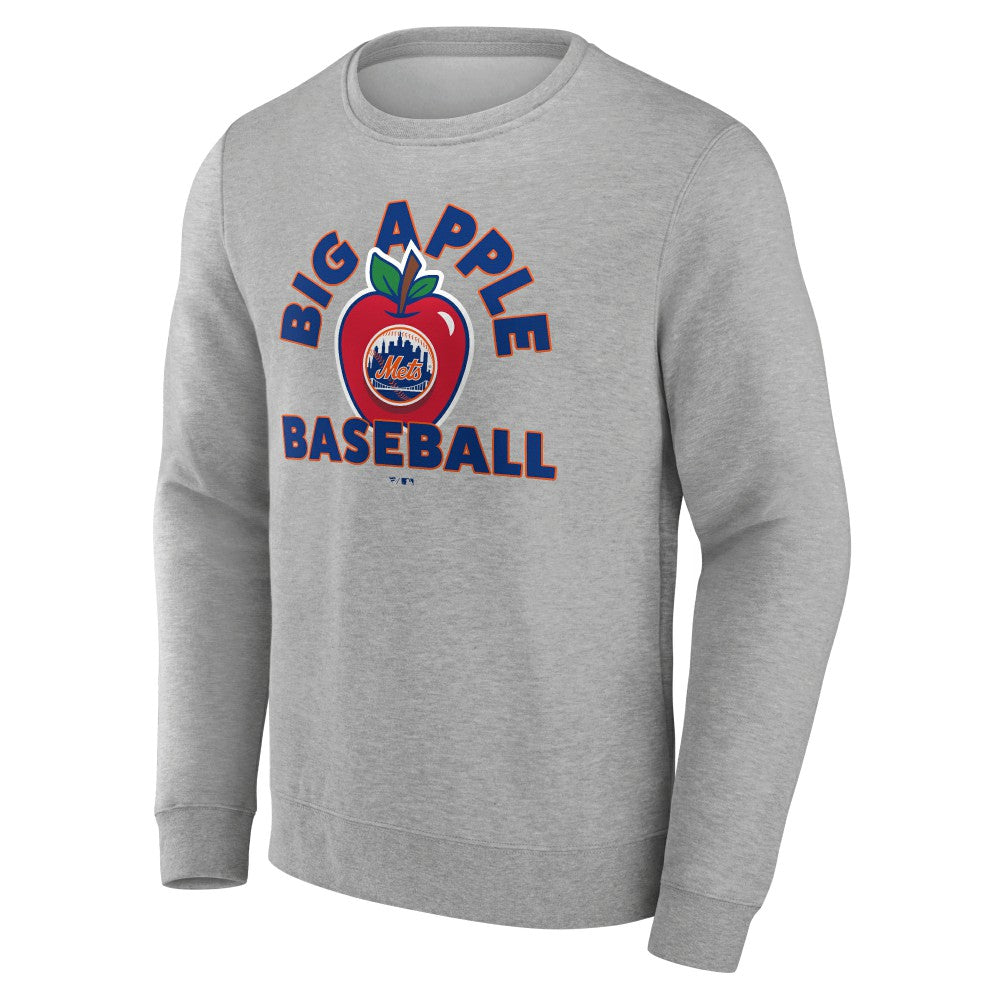 Gray New York Mets Big Apple Baseball Pullover Sweatshirt