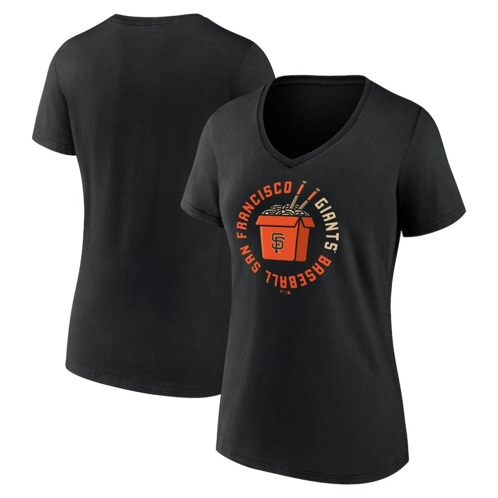 Black San Francisco Giants Women's Noodles V-Neck T-Shirt
