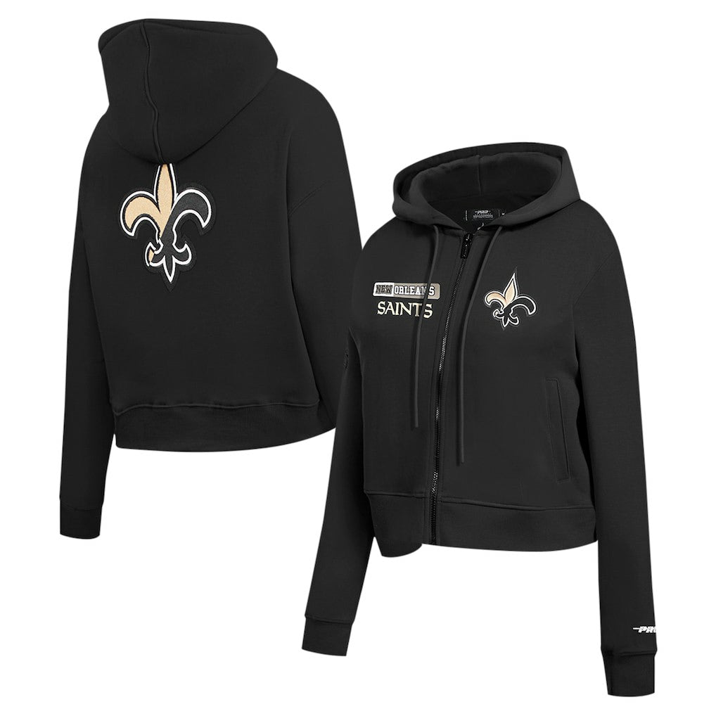 Pro Standard Women's Split Logo Full-Zip Hoodie - New Orleans Saints Hoodies