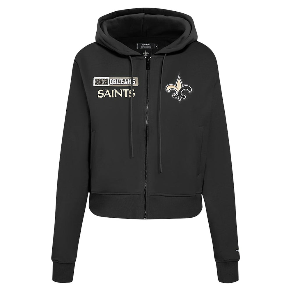 Pro Standard Women's Split Logo Full-Zip Hoodie - New Orleans Saints Hoodies