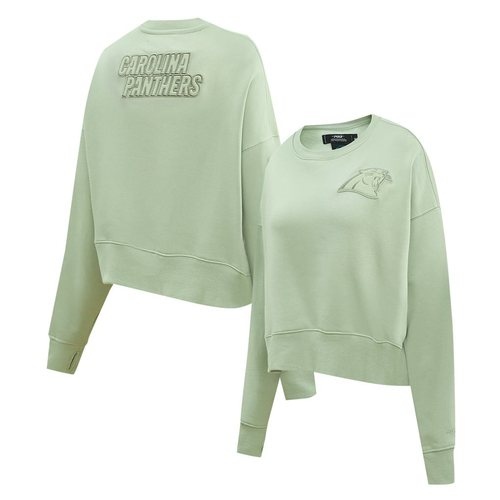 Pro Standard Women's Oversized Cropped Neutral Pullover Sweatshirt - Carolina Panthers Pullover