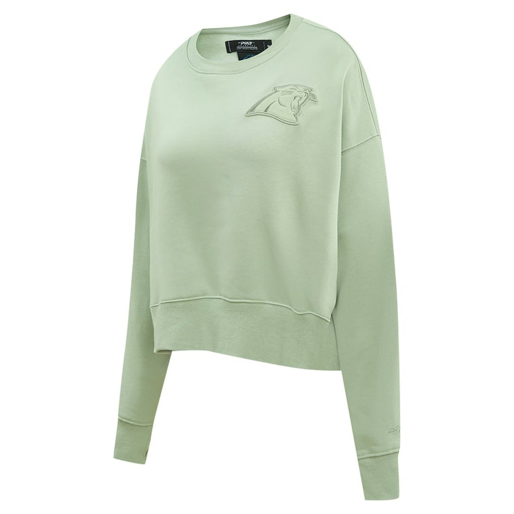 Pro Standard Women's Oversized Cropped Neutral Pullover Sweatshirt - Carolina Panthers Pullover