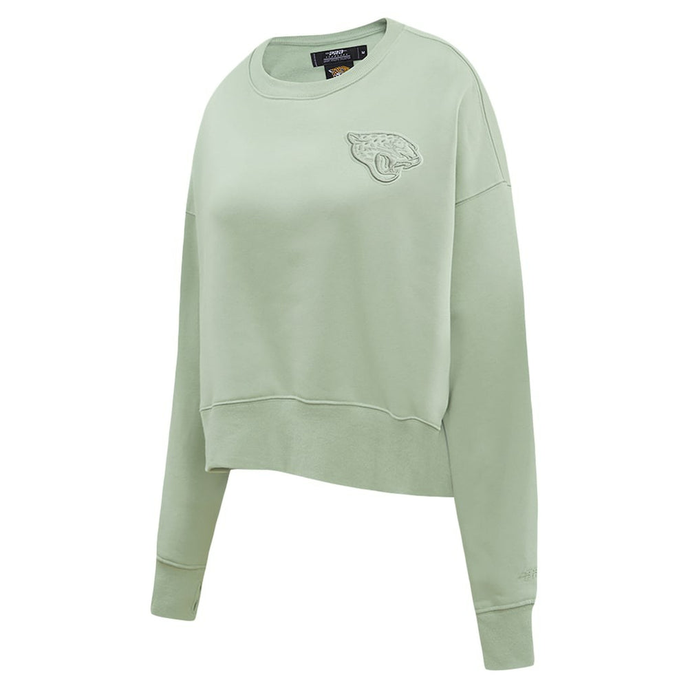 Pro Standard Women's Oversized Cropped Neutral Pullover Sweatshirt - Jacksonville Jaguars Pullover