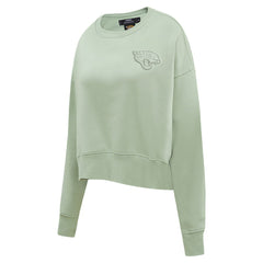 Pro Standard Women's Oversized Cropped Neutral Pullover Sweatshirt - Jacksonville Jaguars Pullover