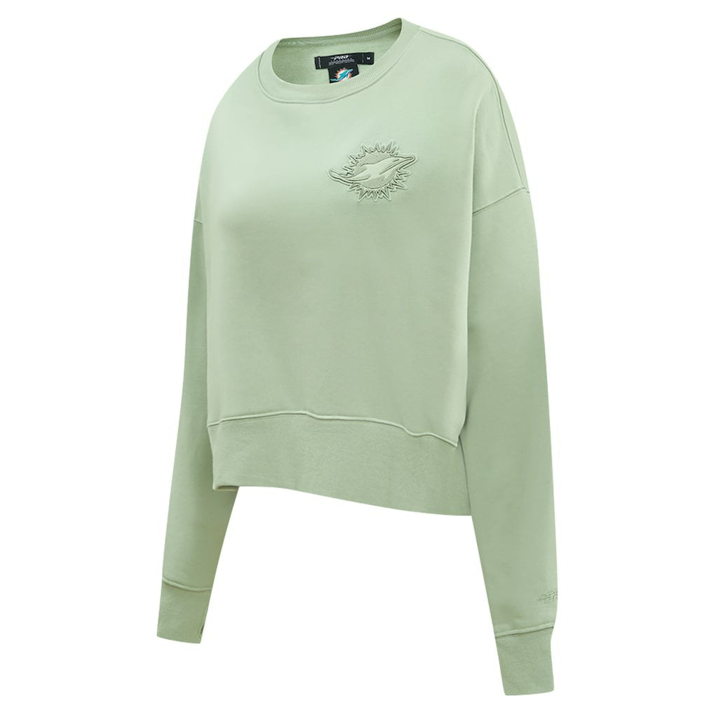 Pro Standard Women's Oversized Cropped Neutral Pullover Sweatshirt - Miami Dolphins Pullover