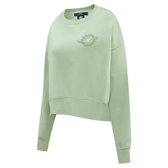 Pro Standard Women's Oversized Cropped Neutral Pullover Sweatshirt - Miami Dolphins Pullover