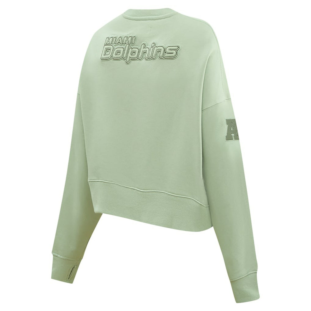 Pro Standard Women's Oversized Cropped Neutral Pullover Sweatshirt - Miami Dolphins Pullover
