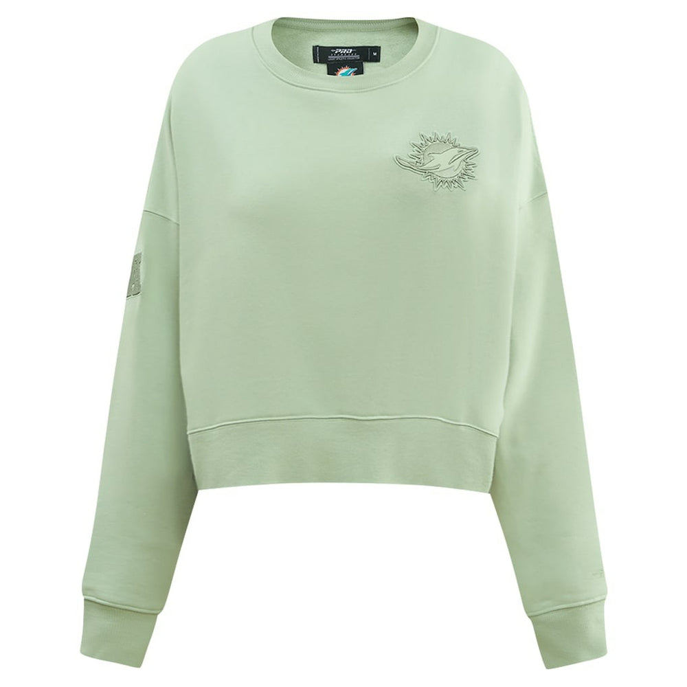 Pro Standard Women's Oversized Cropped Neutral Pullover Sweatshirt - Miami Dolphins Pullover
