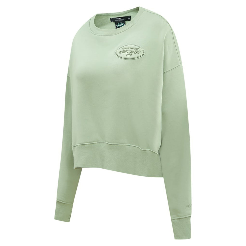 Pro Standard Women's Oversized Cropped Neutral Pullover Sweatshirt - New York Jets Pullover