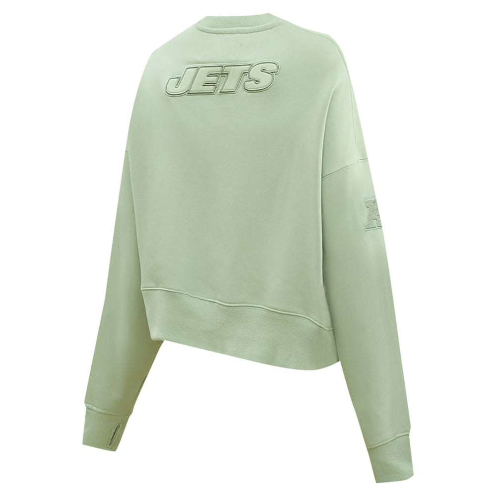 Pro Standard Women's Oversized Cropped Neutral Pullover Sweatshirt - New York Jets Pullover