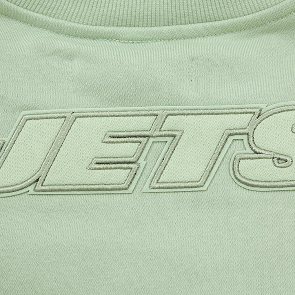 Pro Standard Women's Oversized Cropped Neutral Pullover Sweatshirt - New York Jets Pullover