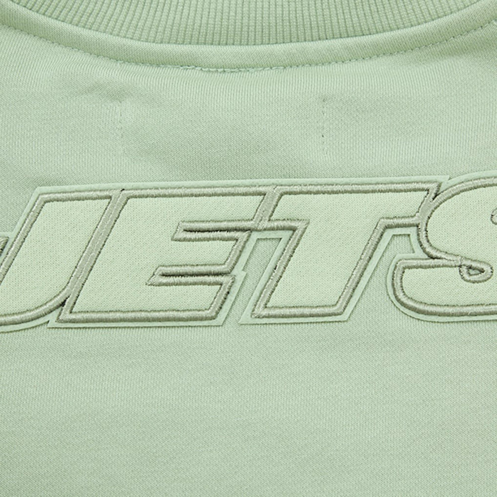 Pro Standard Women's Oversized Cropped Neutral Pullover Sweatshirt - New York Jets Pullover