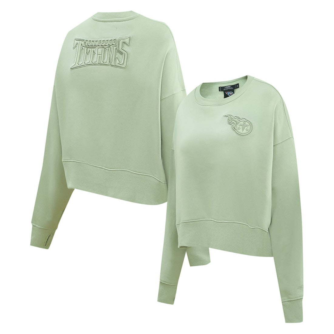 Pro Standard Women's Oversized Cropped Neutral Pullover Sweatshirt - Tennessee Titans Pullover