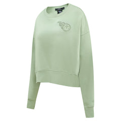 Pro Standard Women's Oversized Cropped Neutral Pullover Sweatshirt - Tennessee Titans Pullover