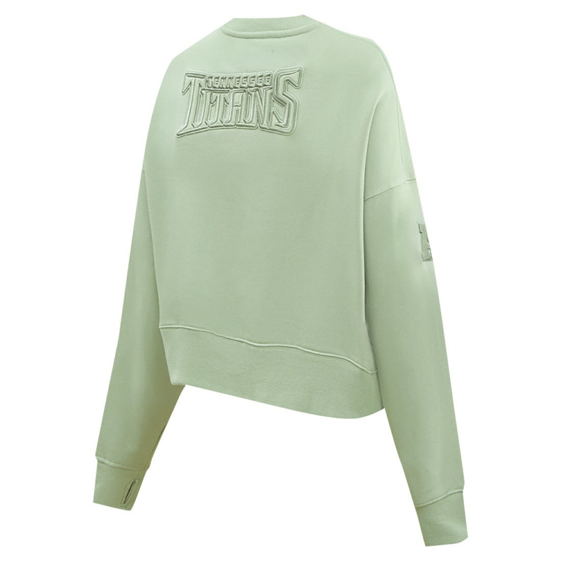 Pro Standard Women's Oversized Cropped Neutral Pullover Sweatshirt - Tennessee Titans Pullover