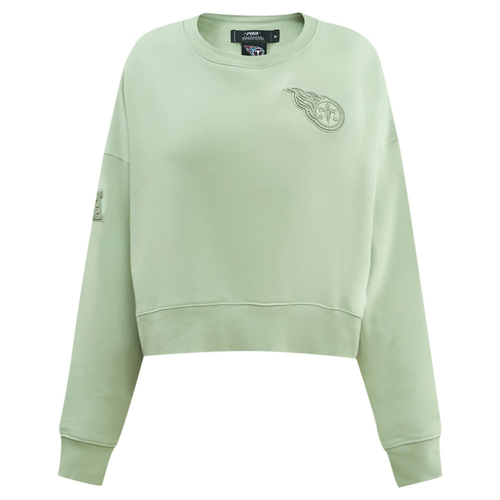 Pro Standard Women's Oversized Cropped Neutral Pullover Sweatshirt - Tennessee Titans Pullover