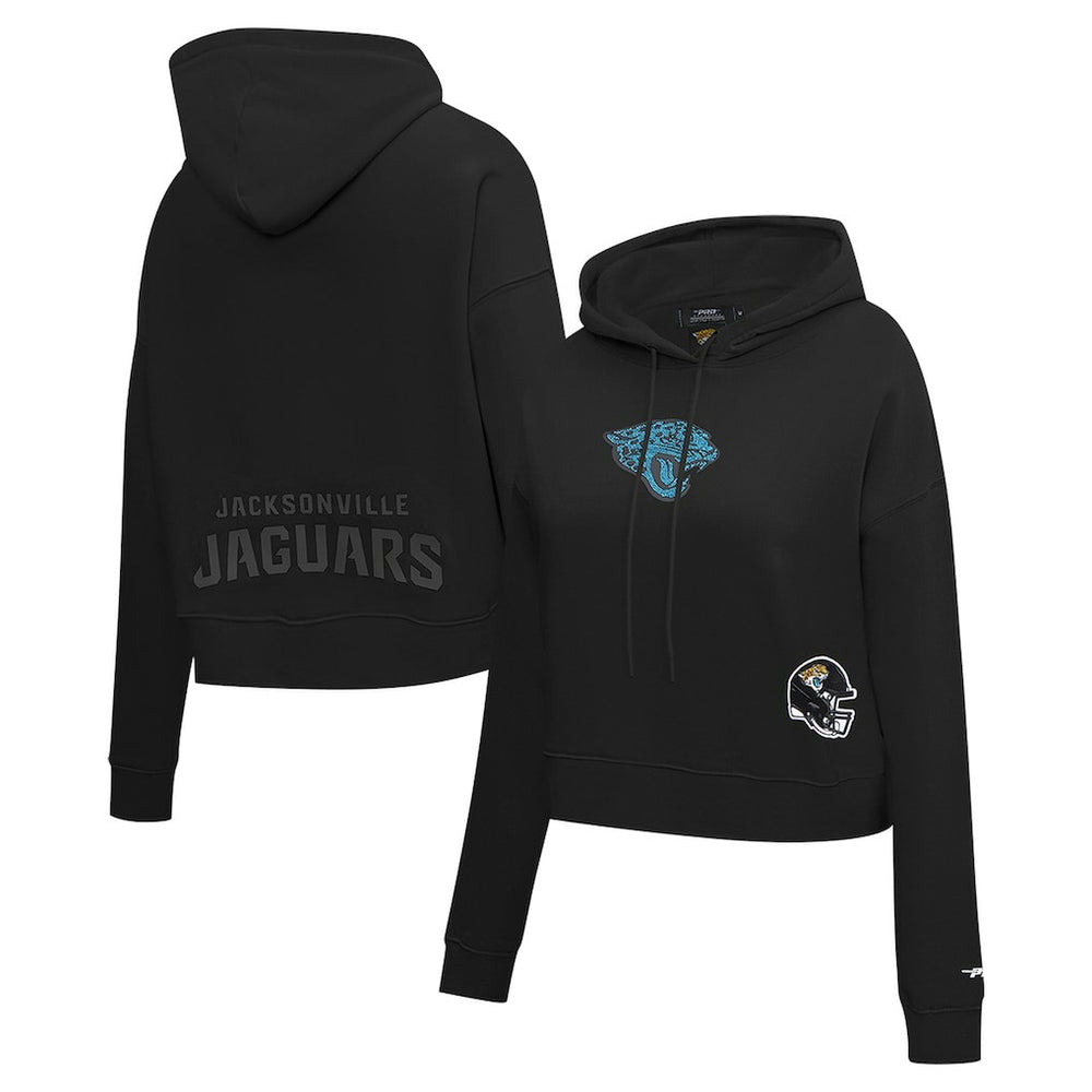 Pro Standard Women's Jeweled Cropped Pullover Hoodie - Jacksonville Jaguars Hoodies