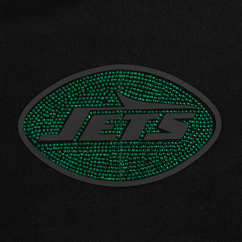 Pro Standard Women's Jeweled Cropped Pullover Hoodie - New York Jets Hoodies