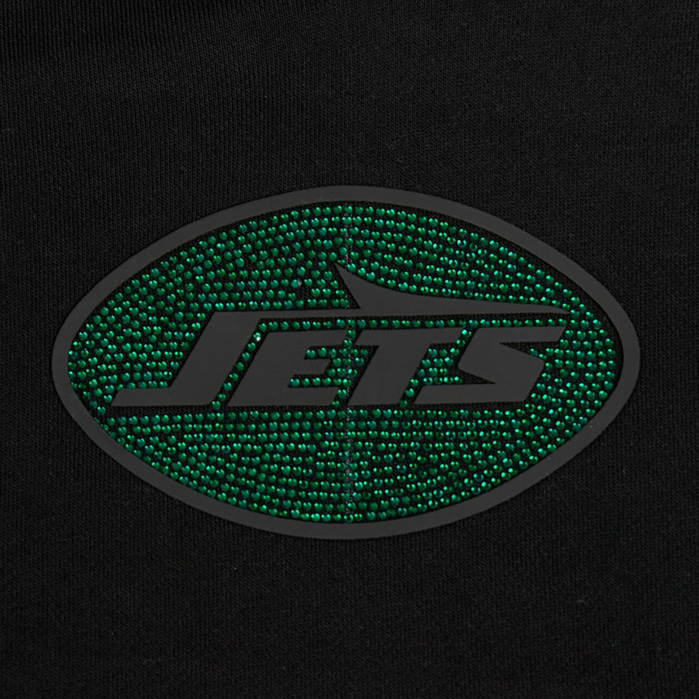 Pro Standard Women's Jeweled Cropped Pullover Hoodie - New York Jets Hoodies