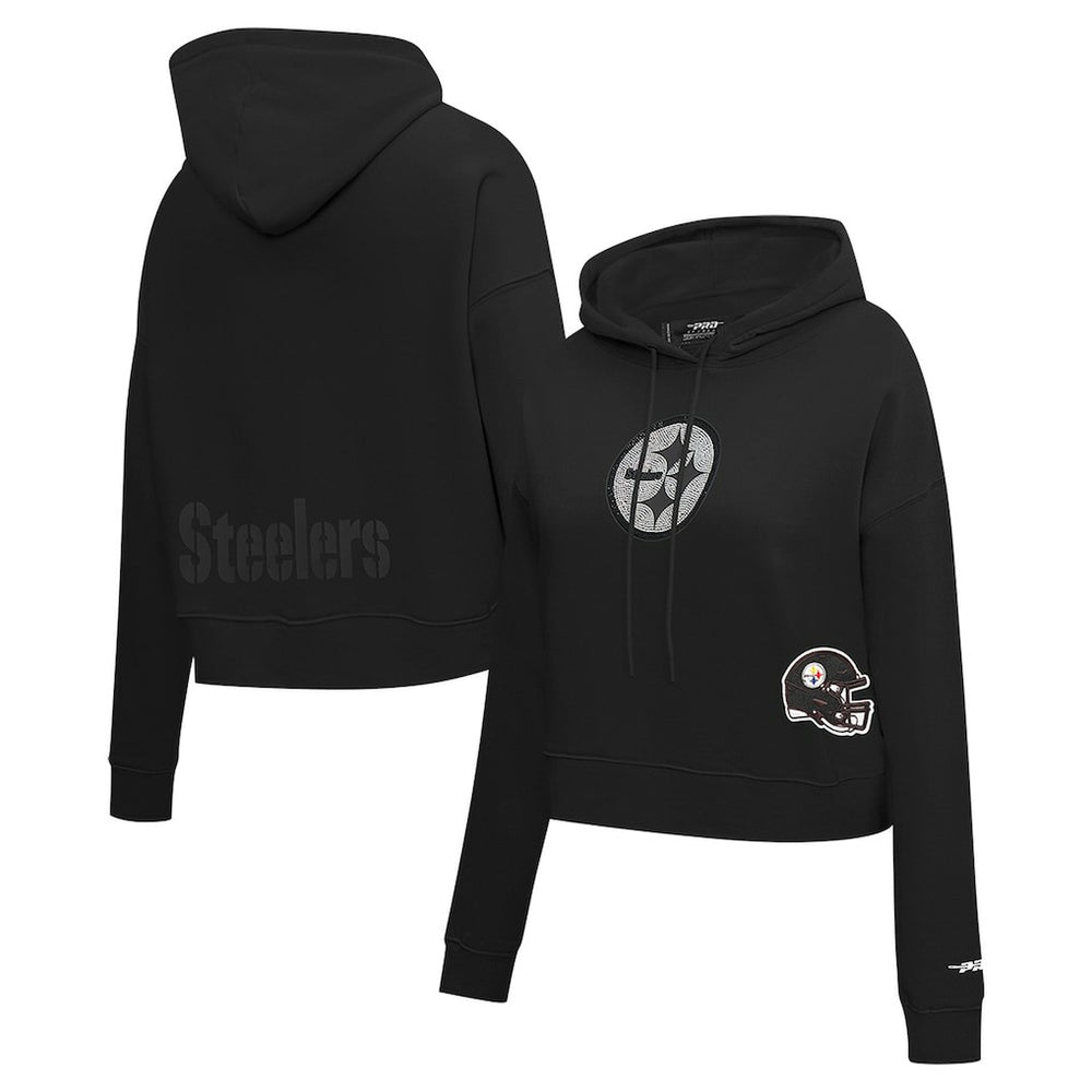 Pro Standard Women's Jeweled Cropped Pullover Hoodie - Pittsburgh Steelers Hoodies