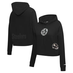 Pro Standard Women's Jeweled Cropped Pullover Hoodie - Pittsburgh Steelers Hoodies