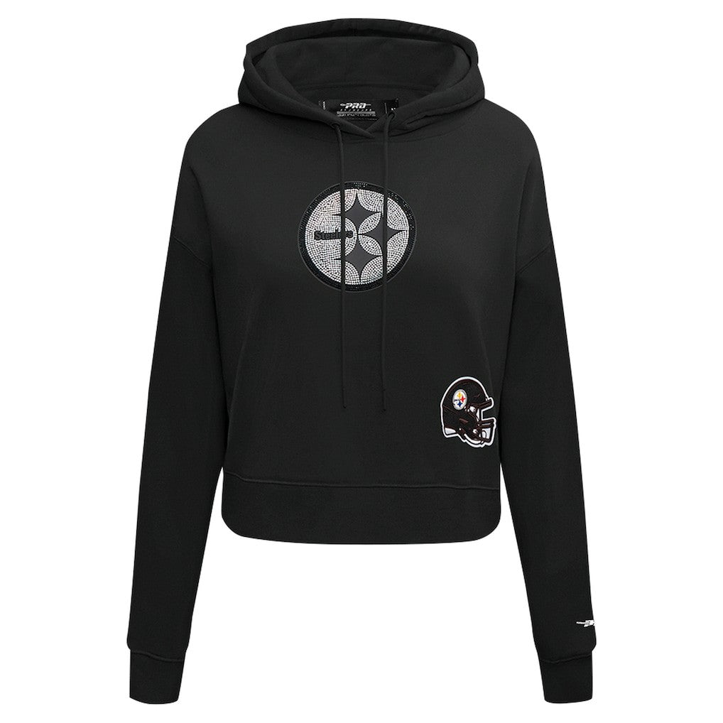 Pro Standard Women's Jeweled Cropped Pullover Hoodie - Pittsburgh Steelers Hoodies