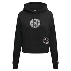 Pro Standard Women's Jeweled Cropped Pullover Hoodie - Pittsburgh Steelers Hoodies