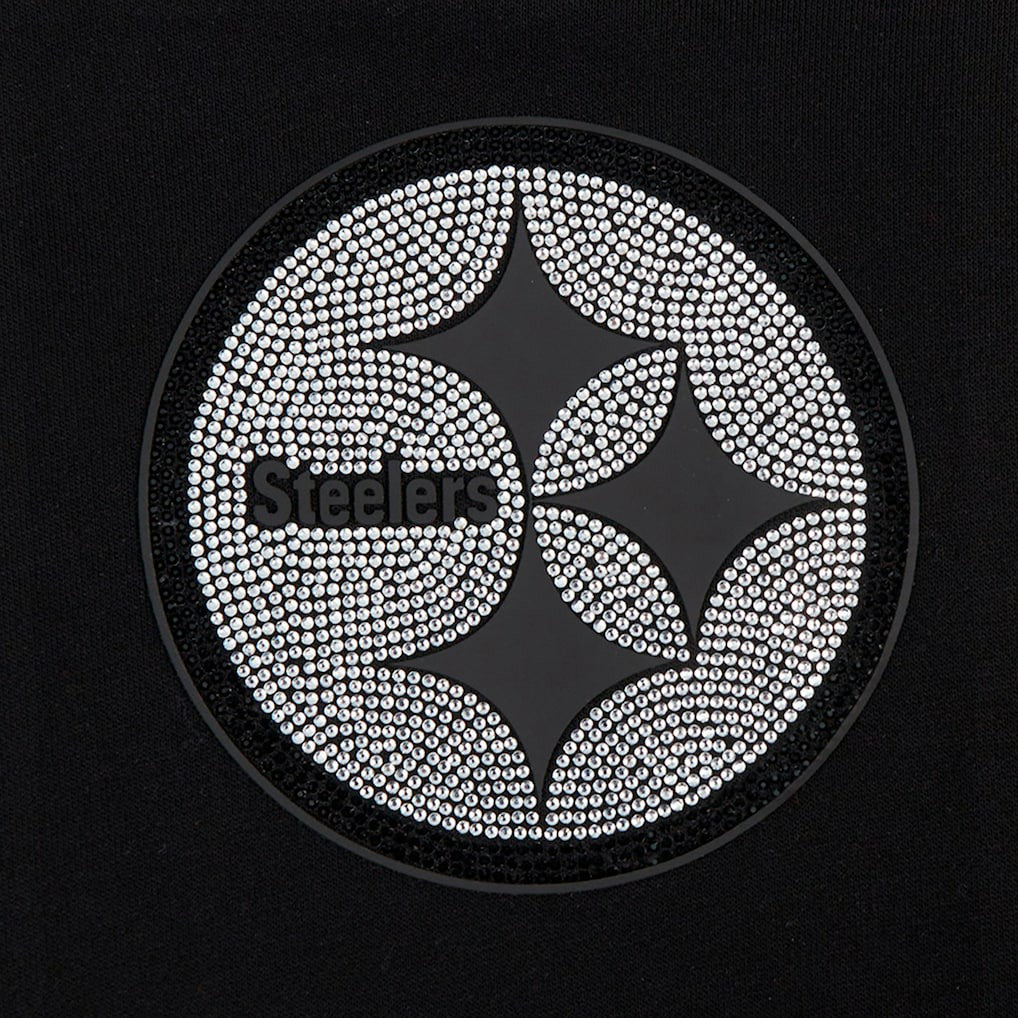 Pro Standard Women's Jeweled Cropped Pullover Hoodie - Pittsburgh Steelers Hoodies