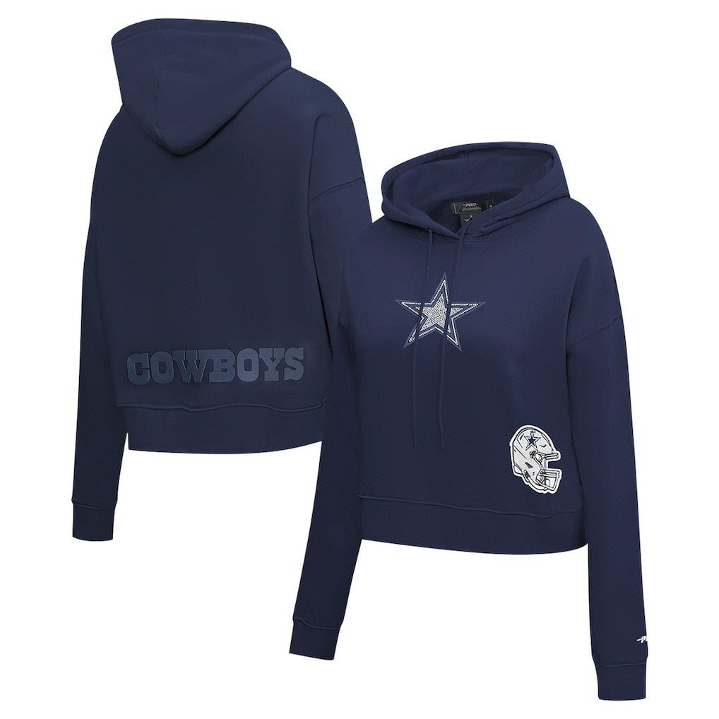 Pro Standard Women's Jeweled Cropped Pullover Hoodie - Dallas Cowboys Hoodies